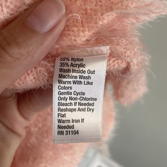 Kaari Blue Open Front Cardigan Fuzzy Sweater Petal Pink Womens Size Large Cozy - Picture 6 of 7